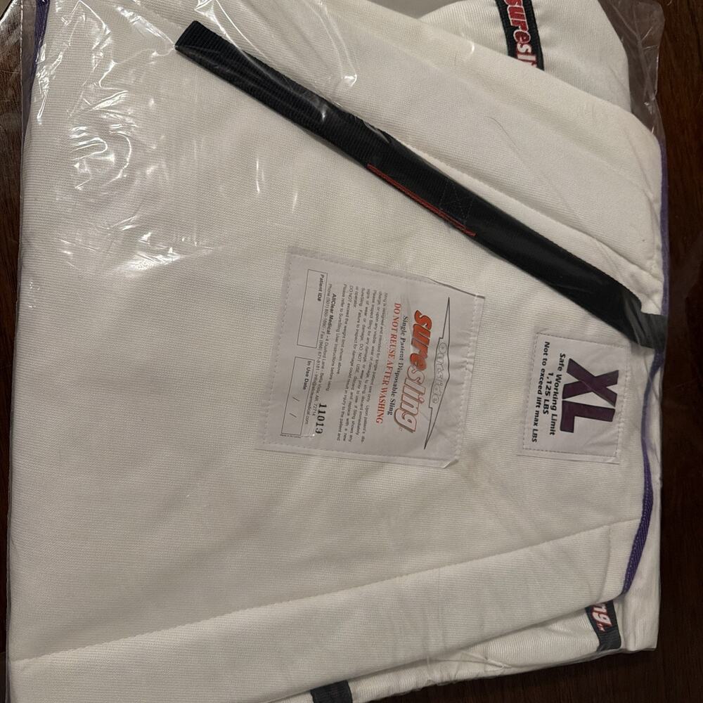 Suresling Single Patient Disposable Sling Max 1,125lb Loop Style Size XL Sealed